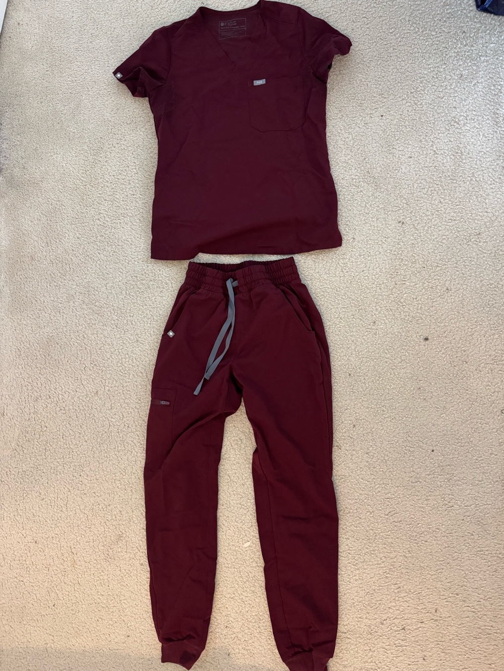 Figs Scrubs in Maroon